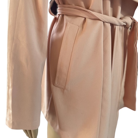Blue Angel peach belted trench dress/coat - Picture 3 of 15